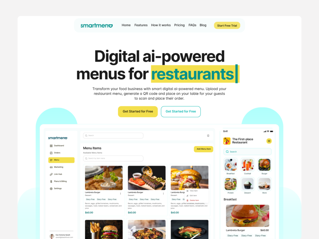 smartmenu landing